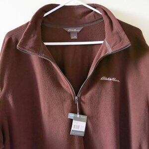 Eddie Bauer Men's MT Quest 1/4 Zipper Chocolate Microfleece Jacket size XL